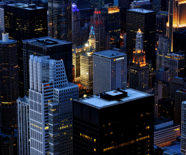 Chicago,-United-States-At-Night-